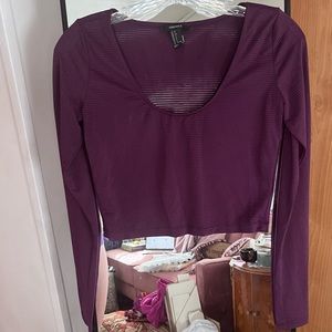🛍 Purple long sleeve crop top
